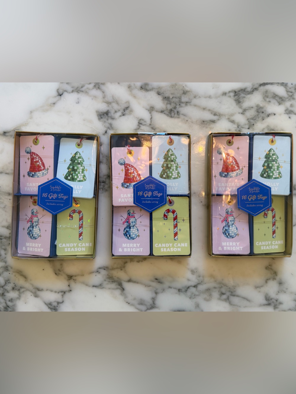 NWT Lot of 3 Scribble & Scribe Disco Christmas Gift Tags | Nordstrom | 48 Total